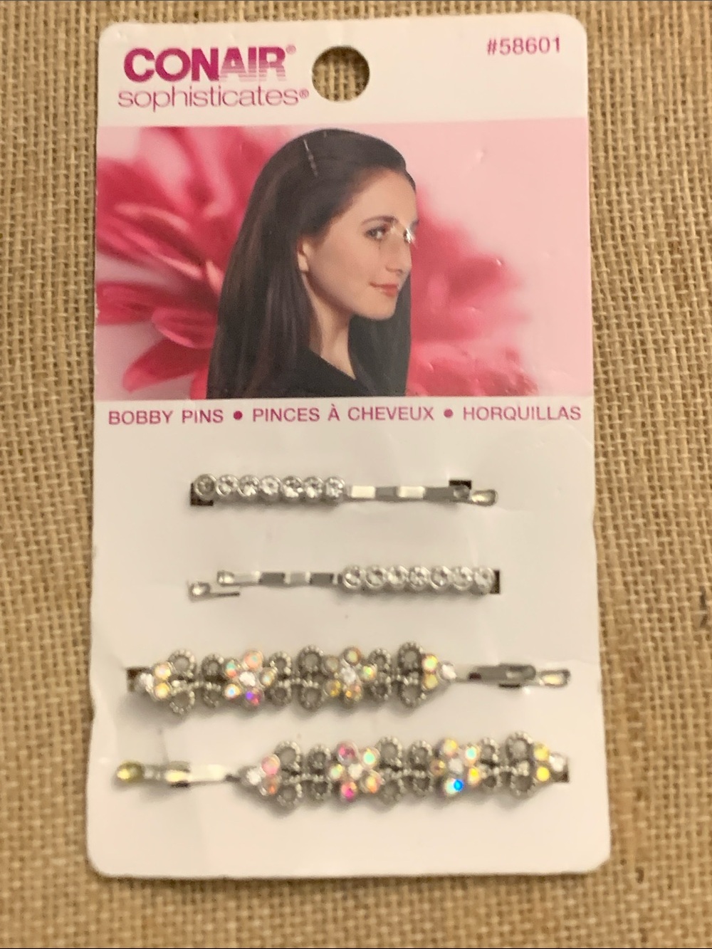 Conair Sophisticates Silver Rhinestone Decorative Bobby Pin Set